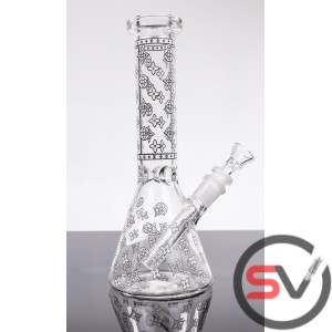 DESIGNER LV GLASS WATER PIPE 10inch (GLOW IN DARK)